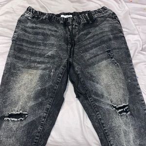 Denim drawstring joggers